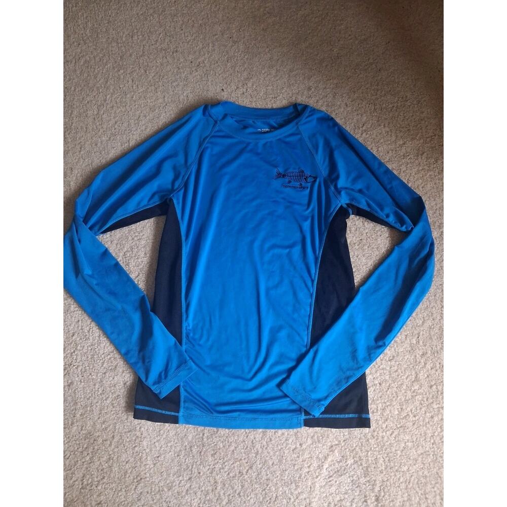 Tormenter Blue Long Sleeve Fishing T-Shirt UV Protection Quick Dry Size S